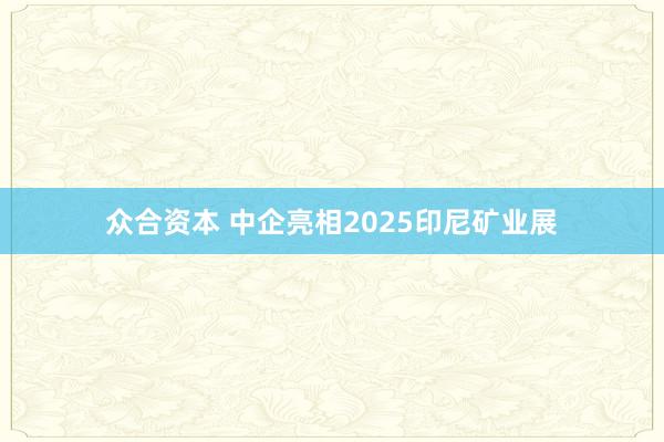 众合资本 中企亮相2025印尼矿业展